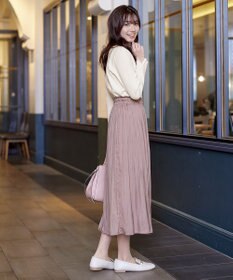 Tiaclasse 【安田美沙子さん着用・洗える】ヴィンテージサテンプリーツスカート