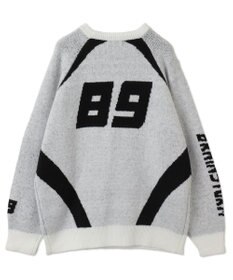 WEGO 配色スポーツグラフィックフラッフィーニットプルオーバー