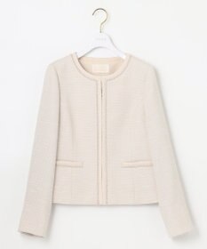 ANY SIS 【セットアップ対応】リップルボーダー ノーカラー ジャケット