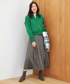 ANY フリルネックブラウス