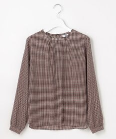 J.PRESS LADIES デシンハウンドトゥースプリント ブラウス