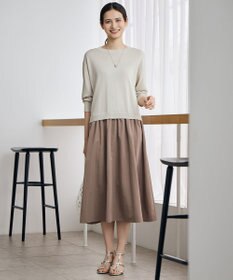 自由区 S 【人気異素材コンビの最新作・前後着用可】タフタコンビ ワンピース