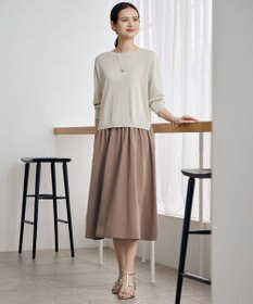 自由区 S 【人気異素材コンビの最新作・前後着用可】タフタコンビ ワンピース