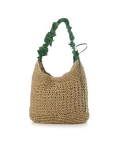 UNBILLION カシュカシュ cachecache / ドロストフリルハンドル地柄編みトート カゴバッグ