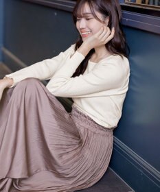 Tiaclasse 【安田美沙子さん着用・洗える】ヴィンテージサテンプリーツスカート