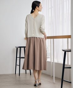 自由区 S 【人気異素材コンビの最新作・前後着用可】タフタコンビ ワンピース