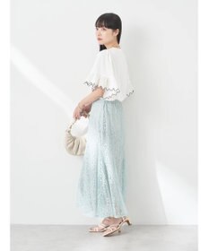 earth music&ecology 配色スカラップスリーブＴＥＥ