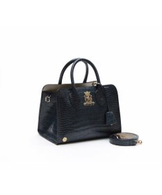 A.D.M.J. 【牛革】クロコ型押しサイドバックルトート25cm(ショルダーストラップ付)