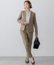 23区 L 【洗える/セットアップ対応】ウールライクカルゼ テーパード パンツ