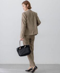 23区 L 【洗える/セットアップ対応】ウールライクカルゼ テーパード パンツ