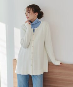 Tiaclasse 【洗える】ラウンドネックミドル丈ニットカーディガン