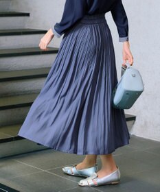 Tiaclasse 【安田美沙子さん着用・洗える】ヴィンテージサテンプリーツスカート