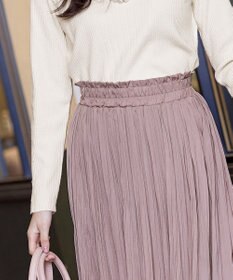 Tiaclasse 【安田美沙子さん着用・洗える】ヴィンテージサテンプリーツスカート