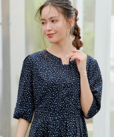 Tiaclasse L 【洗える】変形ドット柄ワンピース