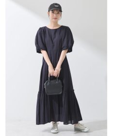 earth music&ecology コットンボイルパフスリーブワンピース
