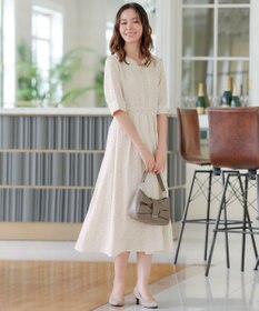 Tiaclasse L 【洗える】変形ドット柄ワンピース