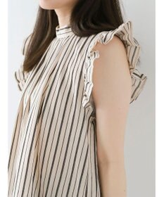 Green Parks ・ＥＬＥＮＣＡＲＥ　ＤＵＥ　ストライプフリルブラウス