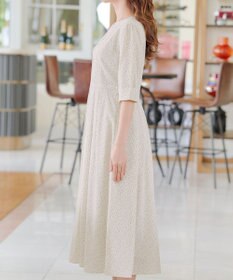 Tiaclasse L 【洗える】変形ドット柄ワンピース