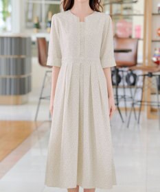 Tiaclasse L 【洗える】変形ドット柄ワンピース