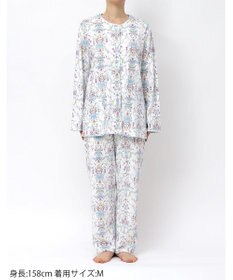 WACOAL パジャマ 長袖 長ズボン 綿100%(本体) ミントン レディース NDX541 /ワコール