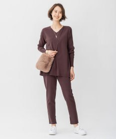 自由区 【洗える/セット可】レーヨンストレッチ テーパードパンツ