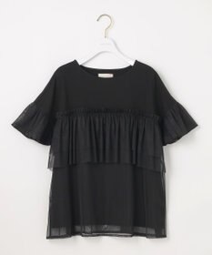 ANY SIS L 【洗える】チュール重ね プルオーバー