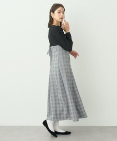 earth music&ecology リブカットソードッキングワンピース