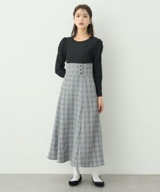 earth music&ecology リブカットソードッキングワンピース