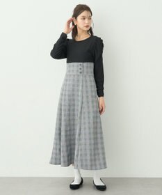 earth music&ecology リブカットソードッキングワンピース