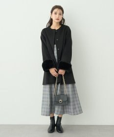 earth music&ecology リブカットソードッキングワンピース