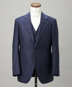 GOTAIRIKU 【Loro Piana Fabric】365 通年 3ピーススーツ(ネイビーストライプ)