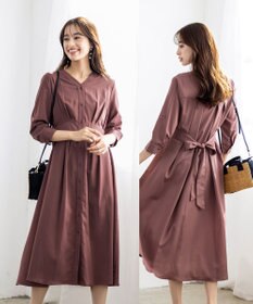 Tiaclasse L 【新色追加・洗える】バックリボン前開きワンピース