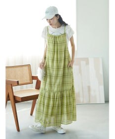 earth music&ecology マドラスチェックキャミワンピース