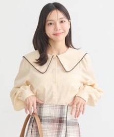 earth music&ecology 配色ピコレースブラウス