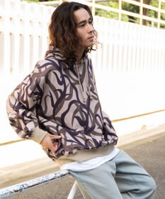 WEGO 総柄BIGプルパーカー