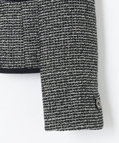 ANY SIS シャイニーストレッチツイード ノーカラージャケット