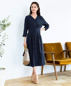 Tiaclasse L 【新色追加・洗える】バックリボン前開きワンピース