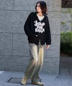 WEGO 【ユニセックス着用ITEM/MLサイズ展開】メッシュロゴジップパーカー