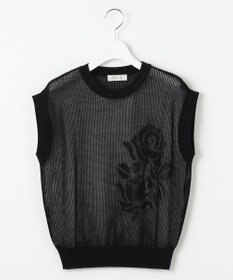 Feroux 【洗える】透かし編みニットトップス