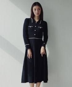 TOCCA BI-COLOR KNIT DRESS ニットドレス ブラック系