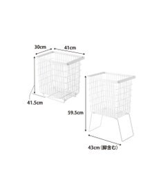 tower 折り畳み脚付きランドリーバスケット タワー ホワイト