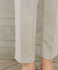 Tiaclasse 【洗える】スエードポンチテーパードパンツ