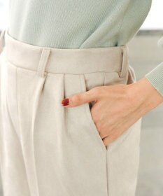Tiaclasse 【洗える】スエードポンチテーパードパンツ