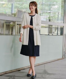 Tiaclasse 【洗える】ラウンドネックミドル丈ニットカーディガン