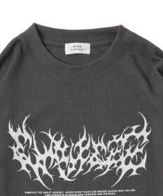 WEGO ワッフルグラフィックT（LS）