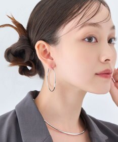 Phoebe 【金属アレルギー対応】ライトフープピアス　シルバー/ステンレス/大振り