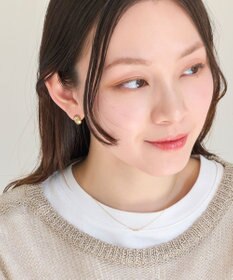 Phoebe 【ピアス見えシリーズ/金属アレルギー対応】オーバルフープスナップイヤリング　ゴールド