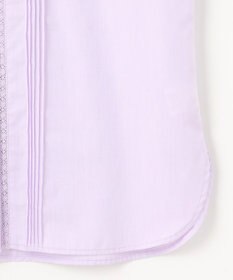 J.PRESS LADIES 【洗える】シャンブレー バンドカラー ピンタック ブラウス