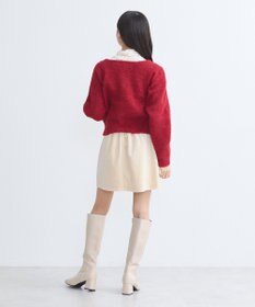 earth music&ecology リボンクルーネックカーディガン