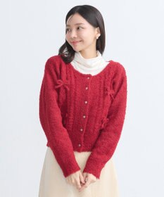 earth music&ecology リボンクルーネックカーディガン